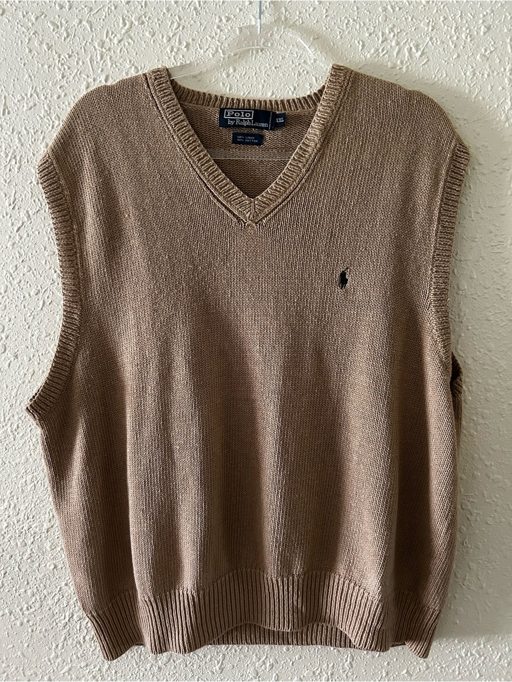Ralph Lauren Men’s V-Neck Sweater Vest - Beige/Tan